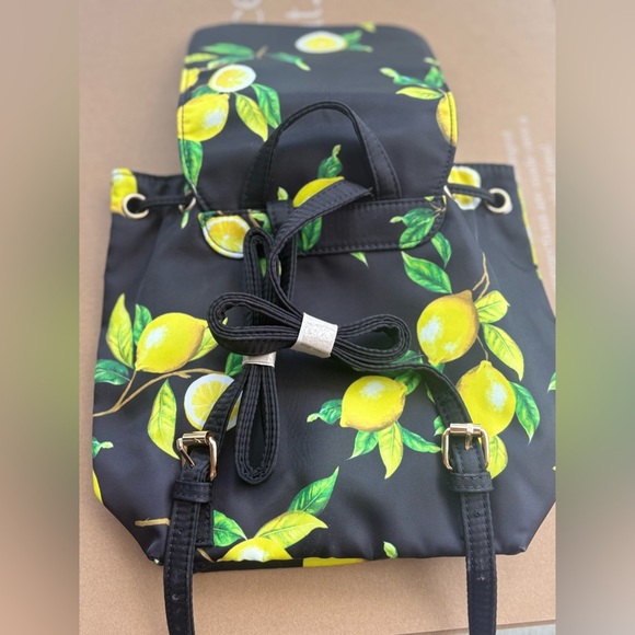 Icing Black Lemon Print Backpack - Picture 7 of 9